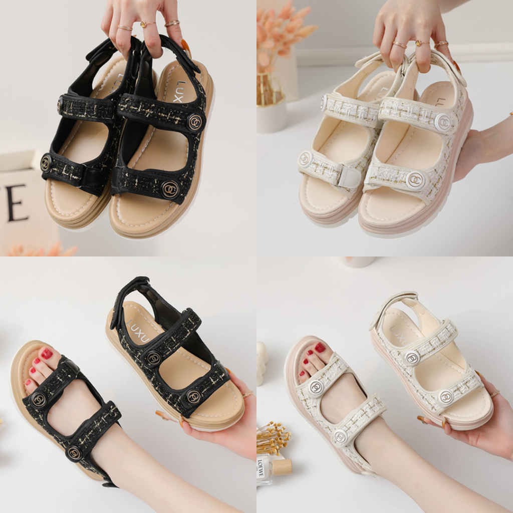 FREE KOTAK SEPATU!!! SALE!!! SANDAL STRAP WANITA FASHION TRENDING IMPORT PREMIUM - 90903