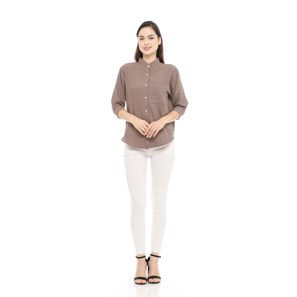 Parayu - Basic Kemeja Atasan Blouse Wanita Youra Crinkle Korean Style