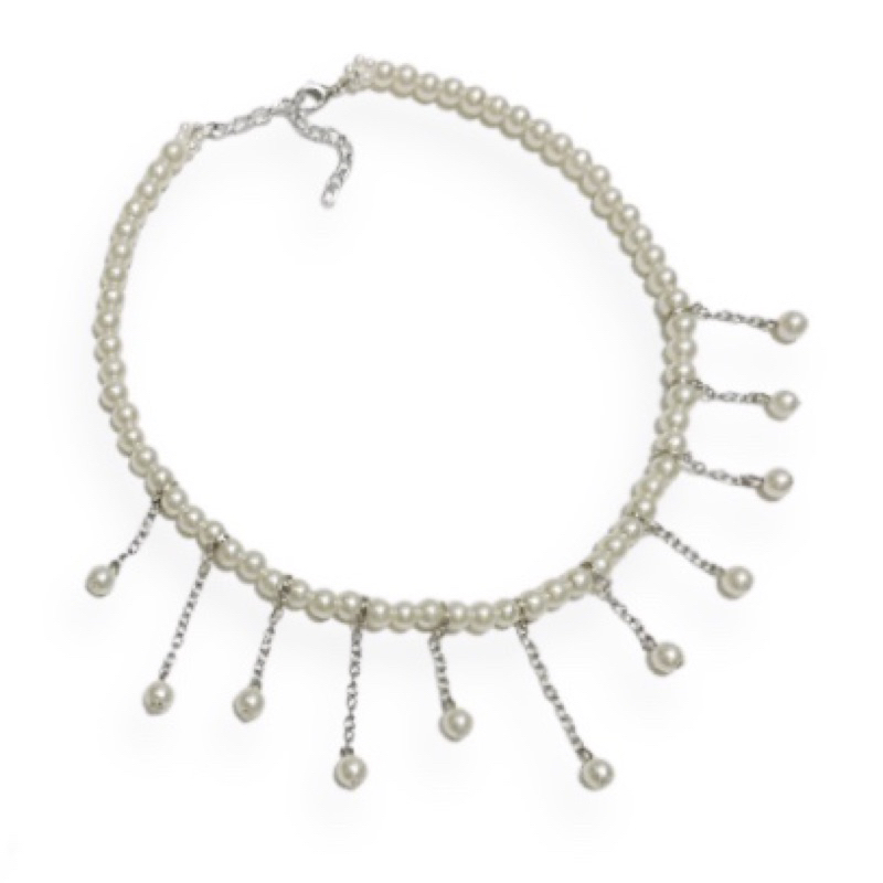 Brigitta Korean Pearl Chain Necklace Kalung Untai Mutiara Korea