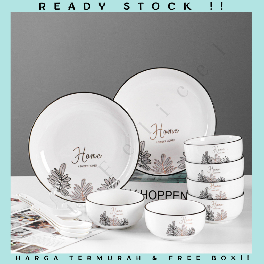 Ceramic Tableware Set / Piring Mangkok Sendok Keramik Sumpit Hampers Kado Peralatan Makan Desert