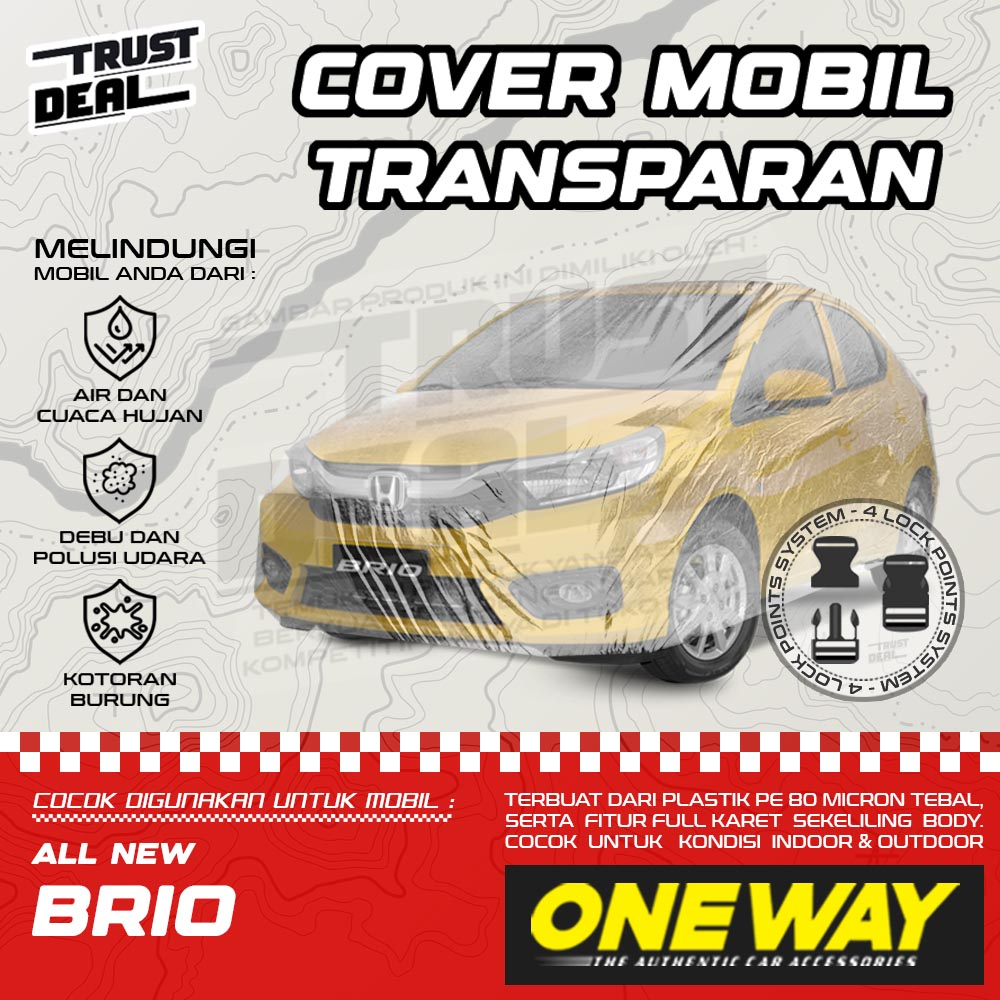 Sarung Cover Mobil Plastik ALL NEW BRIO Waterproof Tebal Transparan Anti Air