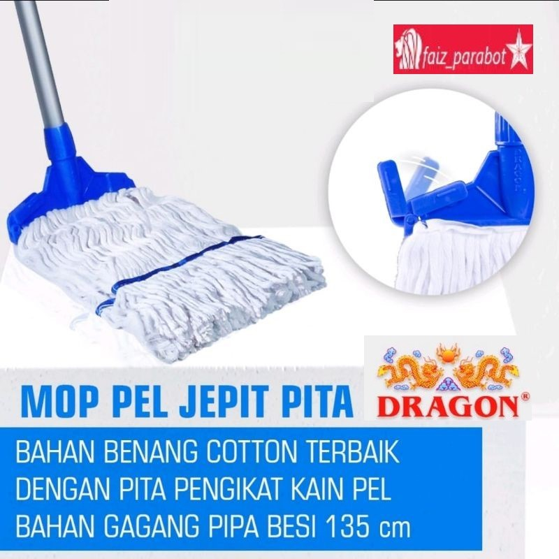 lap kain pel lantai jepit pita dragon bisa isi ulang otomatis dengan kain biasa