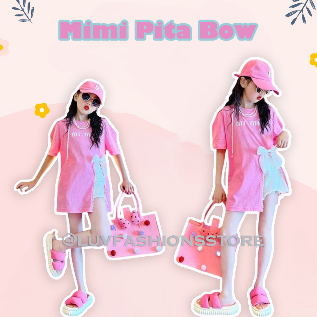 IL - TOP MIMI ATASAN ANAK PEREMPUAN / BAJU ANAK CASUAL / KAOS ANAK CEWEK PITA BOW