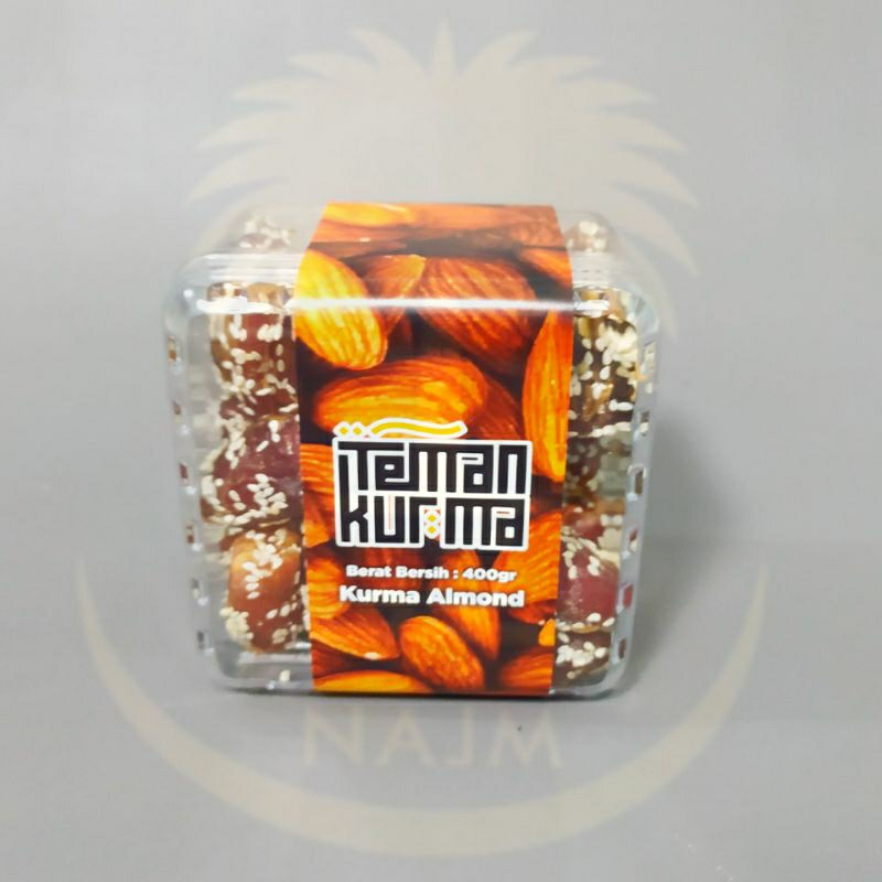 Kurma Madu Almond + Wijen Teman Kurma Dates with Almond &amp; Honey + Sesame Kurma Almond Madu @400gr -+