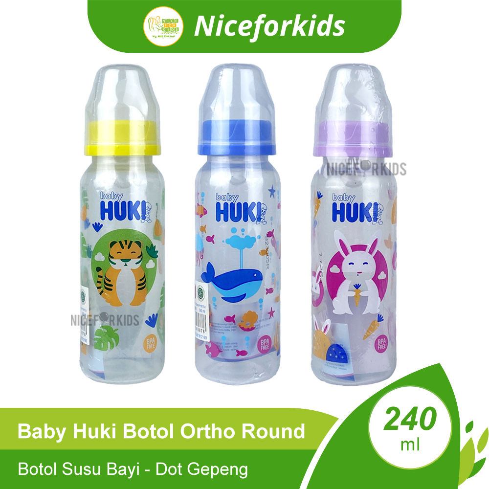 Huki Botol Ortho Round 120ml (CI0328) /  Ortho Round 240ml (CI0329) / Botol Susu Anak