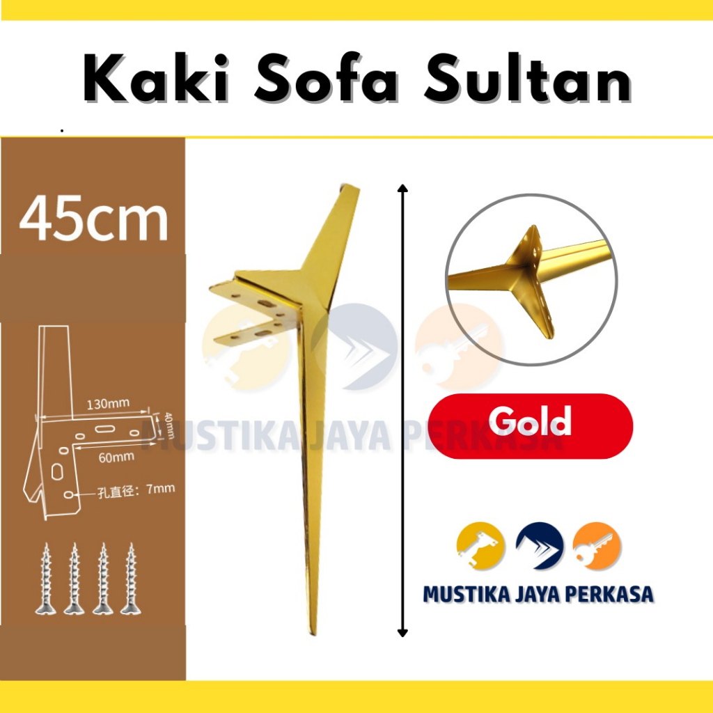 Kaki Sofa Sultan Premium Emas Hitam Kuat Unik Kursi Sofa Leg Silver