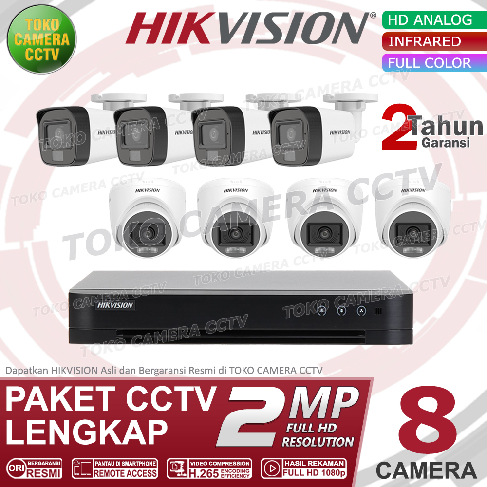 PAKET CCTV HIKVISION 2MP 8 CHANNEL 8 KAMERA