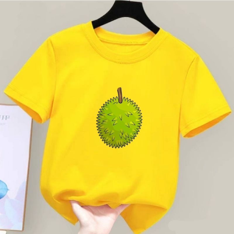 kaos anak anak baju anak anak atasan anak size s m l xl unisex motif durian