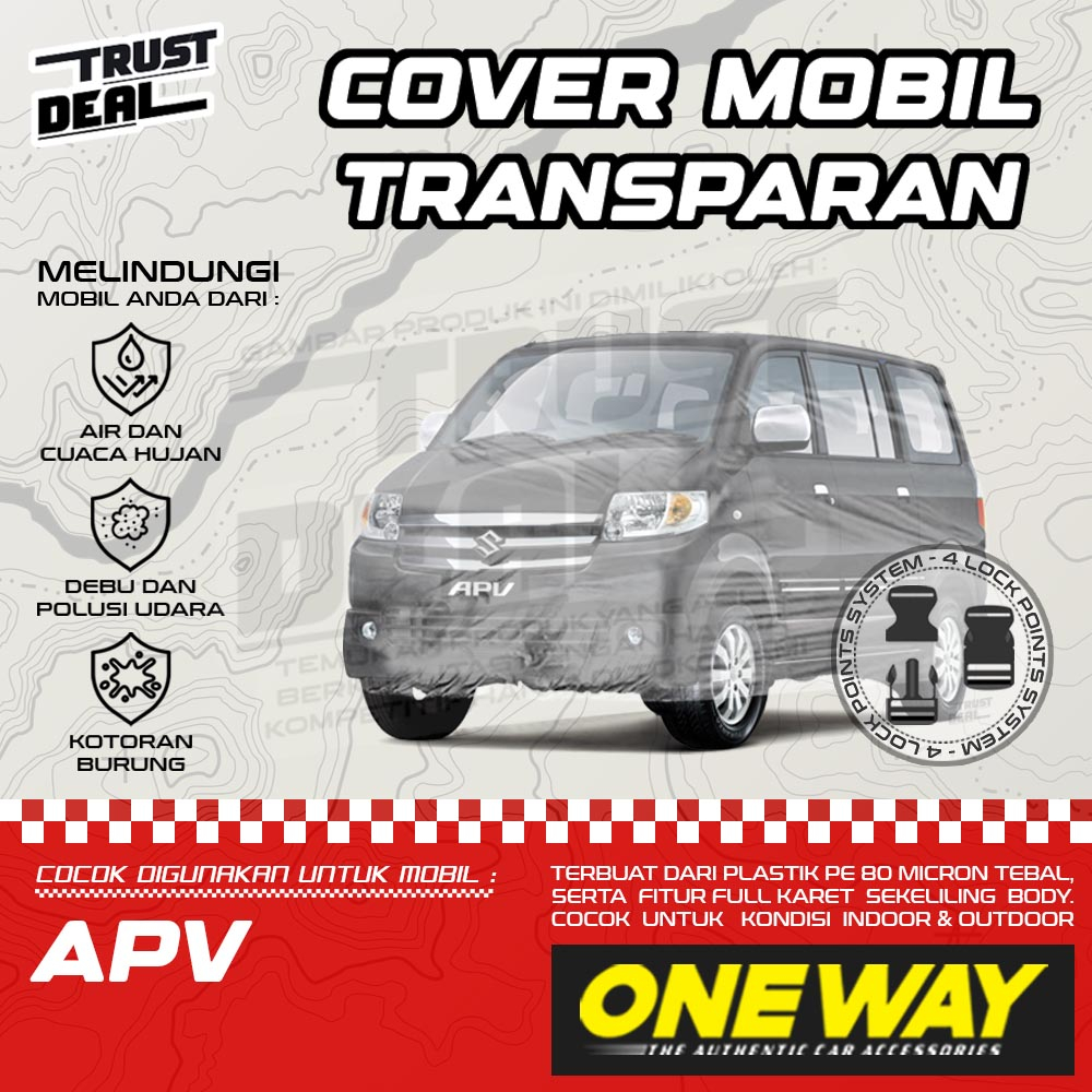 Sarung Cover Mobil Plastik SUZUKI APV Waterproof Tebal Transparan Anti Air