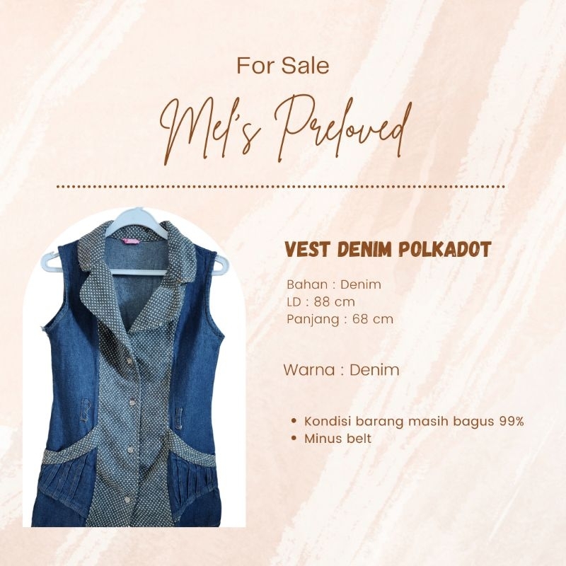 (PRELOVED) ATASAN VEST DENIM ROMPI JEANS PRELOVED BLAZER JEANS PRELOVED