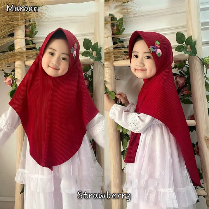 hijab anak strawberry