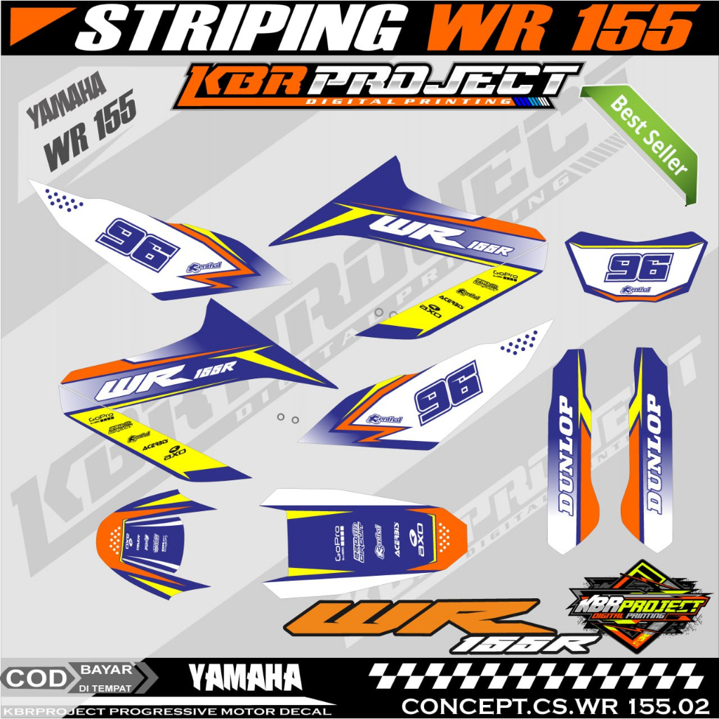 WR 155R STIKER STRIPING PREMIUM MOTOR KEREN LIS VARIASI WR 155R STIKER MOTOR YAMAHA DESAIN RACING 02