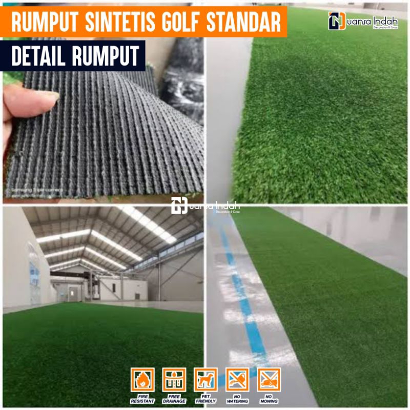 RUMPUT SINTETIS GOLF STANDAR UKURAN 1x9 METER