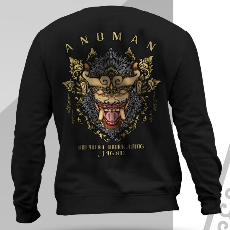 Paramesti Kaos Jawa Sweater Wayang Anoman Oversize Bigsize Pria Original Lembut Budaya Lokal