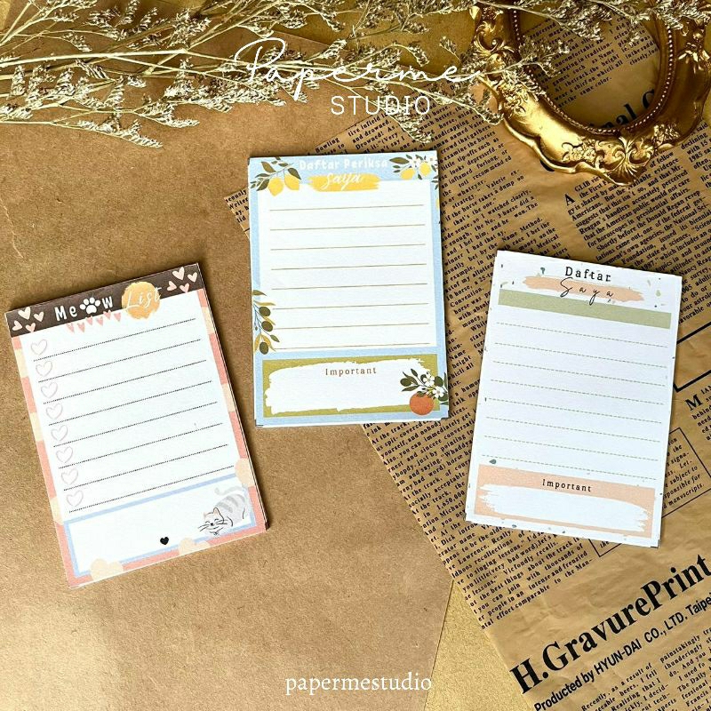 

Isi 24 sheet Memopad cute bright lucu handmade print / cute bright memopad / cute bright to do list by Papermestudio