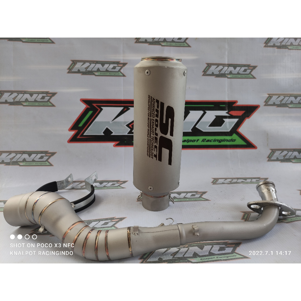 knalpot racing sc project titanium sanblasting mio sporty beat scopy vario mio j x ride mio m3 dll