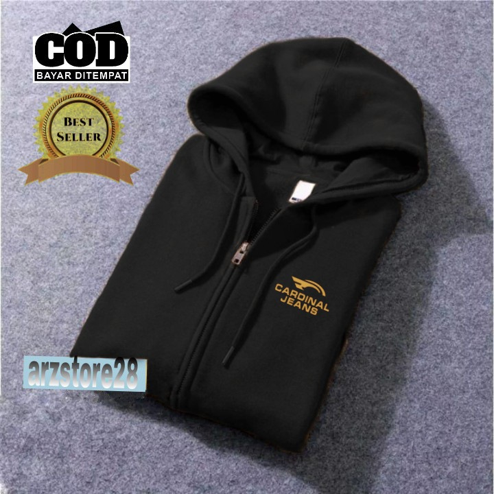 Terlaris !!! Free Jaket Resleting Text Gold Cardinal Jeans Sweater  Distro  Terbaru Jaket Termurah P