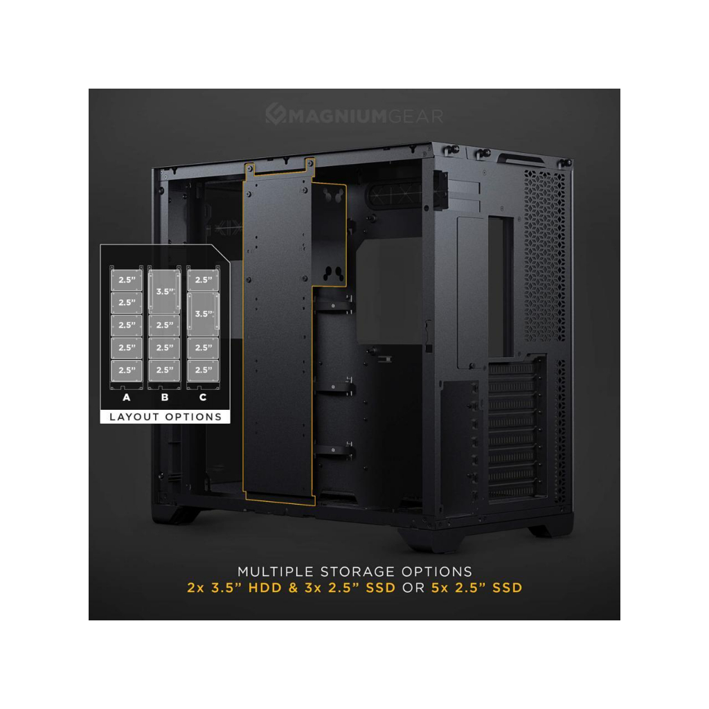 MagniumGear Neo Qube 2 Black ATX Mid Tower Casing Komputer | Phanteks