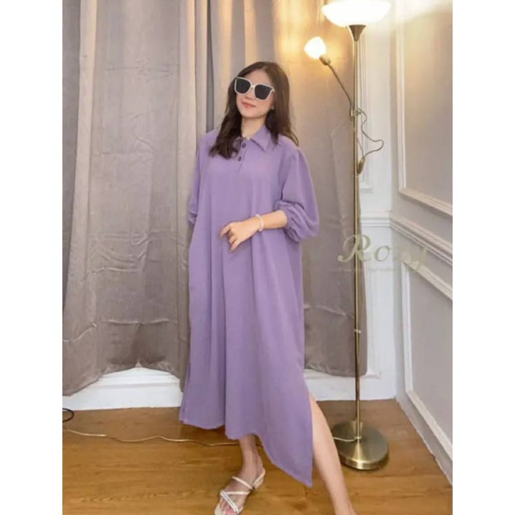 IRMALA Long Dress   lengan 3/4 Cringkle Airflow BUSUI JUMBO