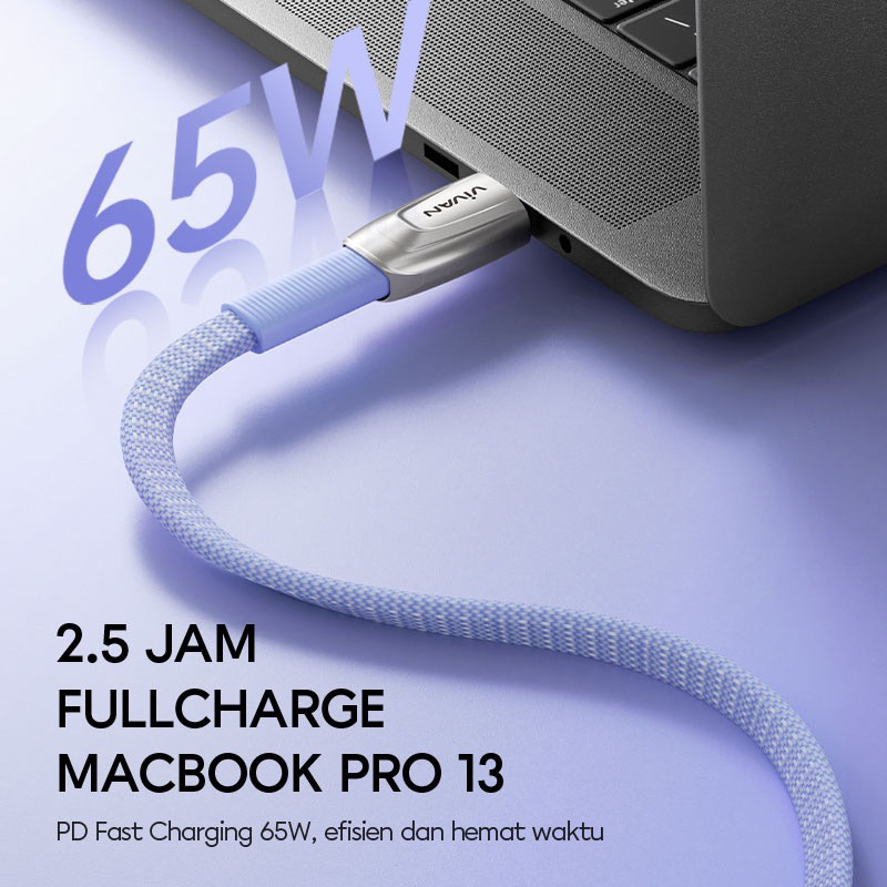 VIVAN Kabel Data BTK-CC / Charger USB Tipe-C 65W QC4.0 3.0 Fast Charging - Garansi 1 Tahun