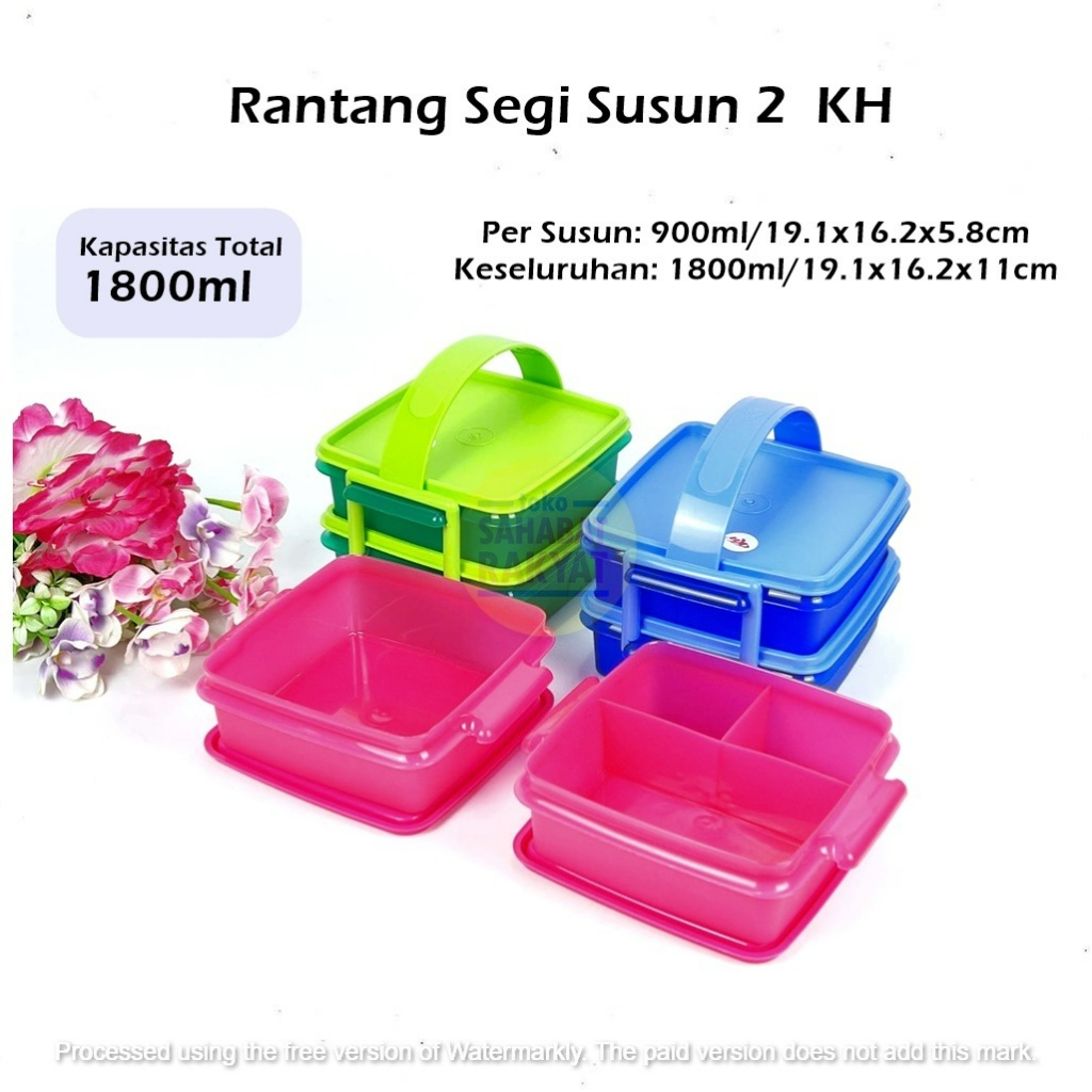 Tempat/Bekal Makan Susun/Rantang Segi Susun KH Deluxe