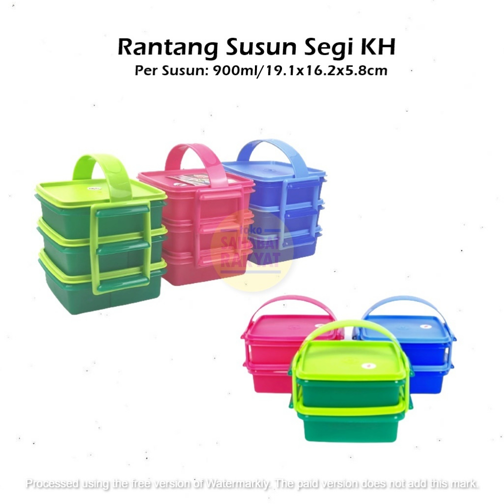 Tempat/Bekal Makan Susun/Rantang Segi Susun KH Deluxe