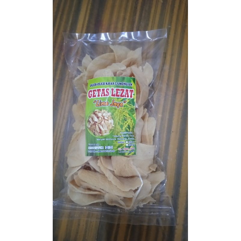 

Keripik getas/kemplang oleh-oleh khas Lamongan rasa asin gurih 200 g