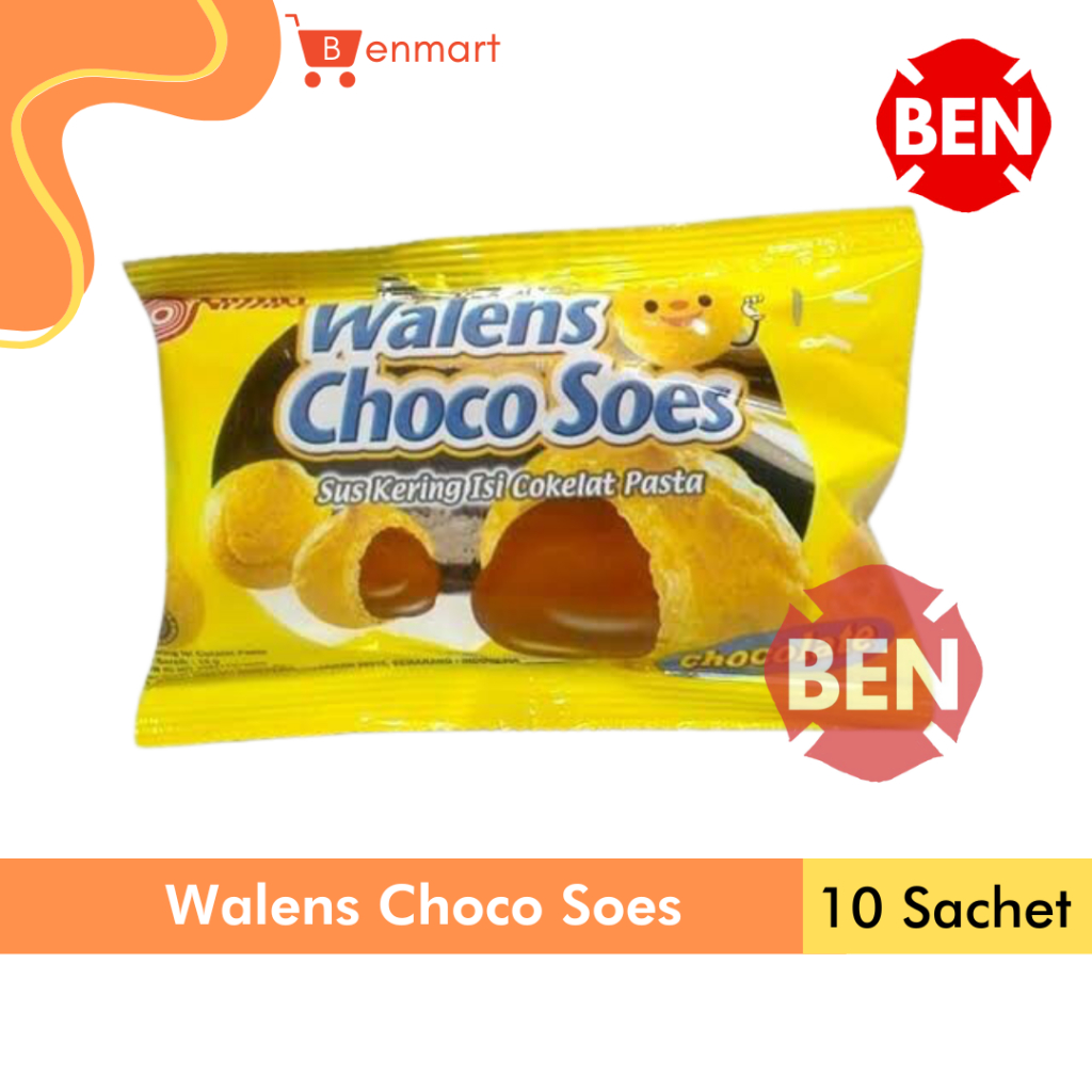 

Nissin Walens CHOCO Soes 1 Renceng 10 Sachet Kue Sus Chocolate Coklat