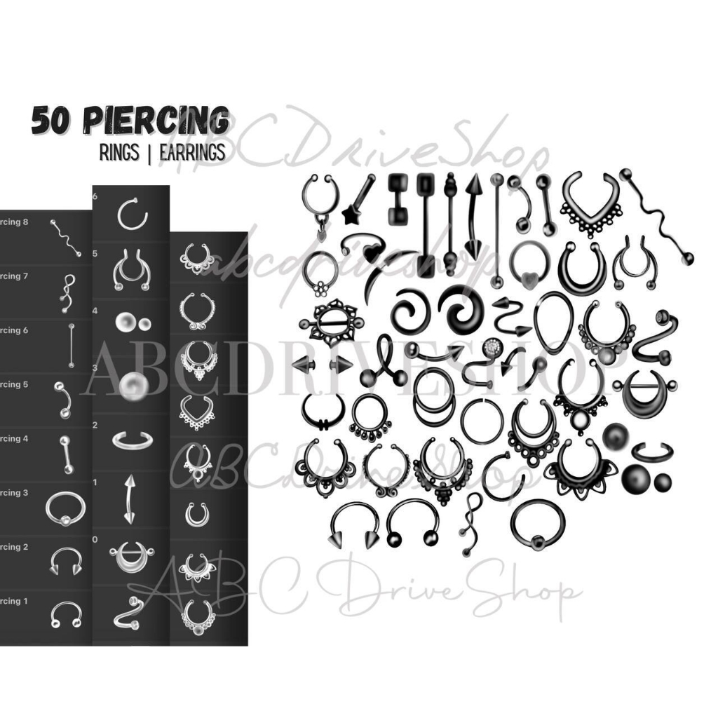 Procreate Brush - Piercing Procreate Stamps