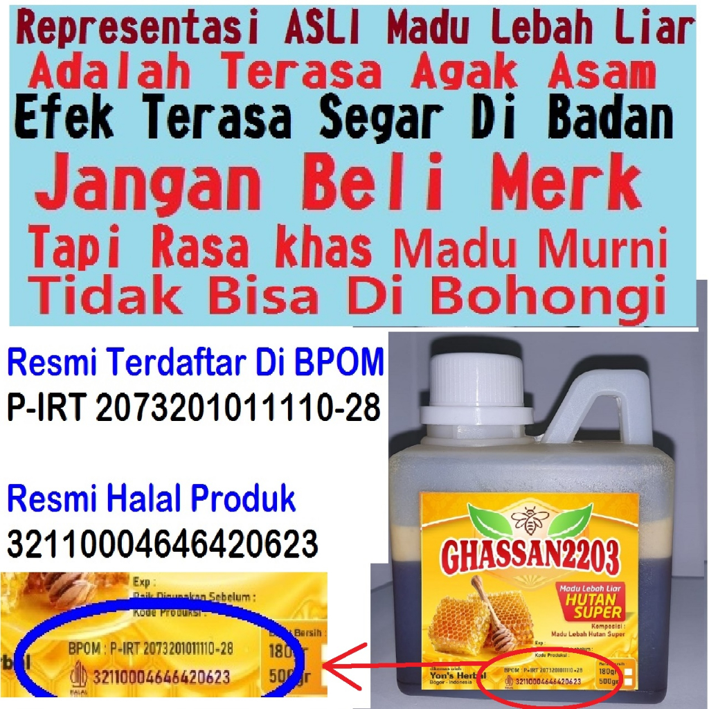 

Madu Asli Murni GHASSAN2203 GARANSI 100% Lebah Hutan Liar JAMINAN ORIGINAL TANPA CAMPURAN