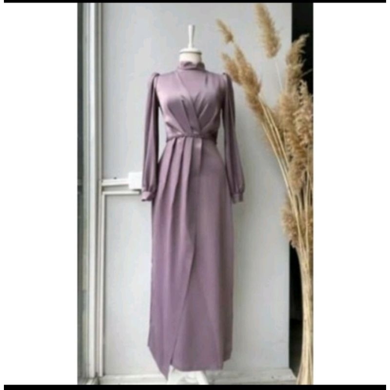VIBRAS' DRESS/DRESS HIJAB BRIDESMAIDS POLOS/BAJU KONDANGAN REMAJA WANITA/PAKAIAN PESTA/DRESS WANITA 