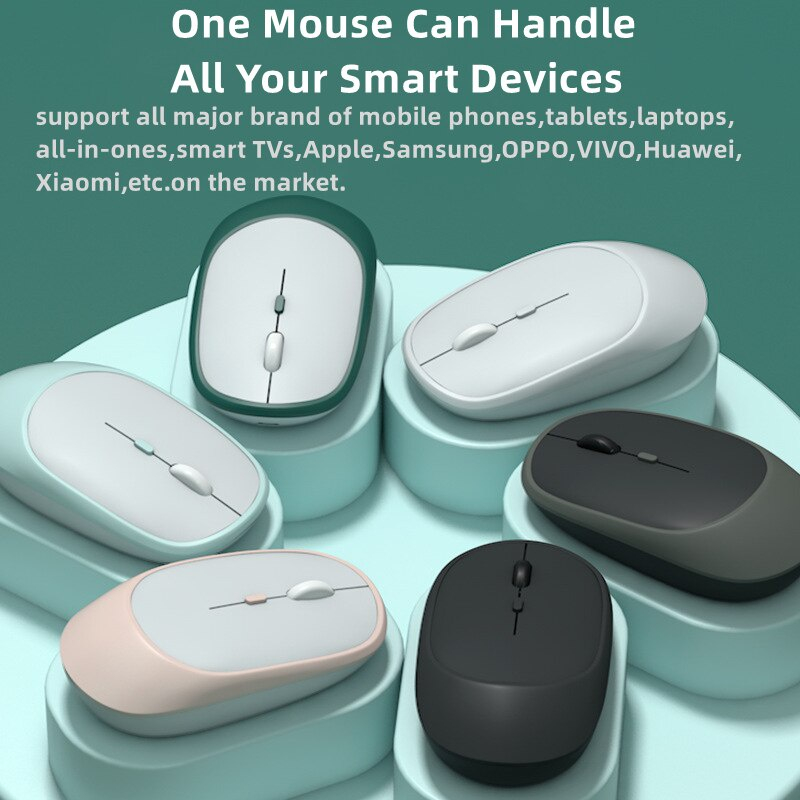 Mouse Bluetooth 5.0+Wireless 2.4G Silent Rechargeable Ultra Tipis Portable Power Saving Mouse