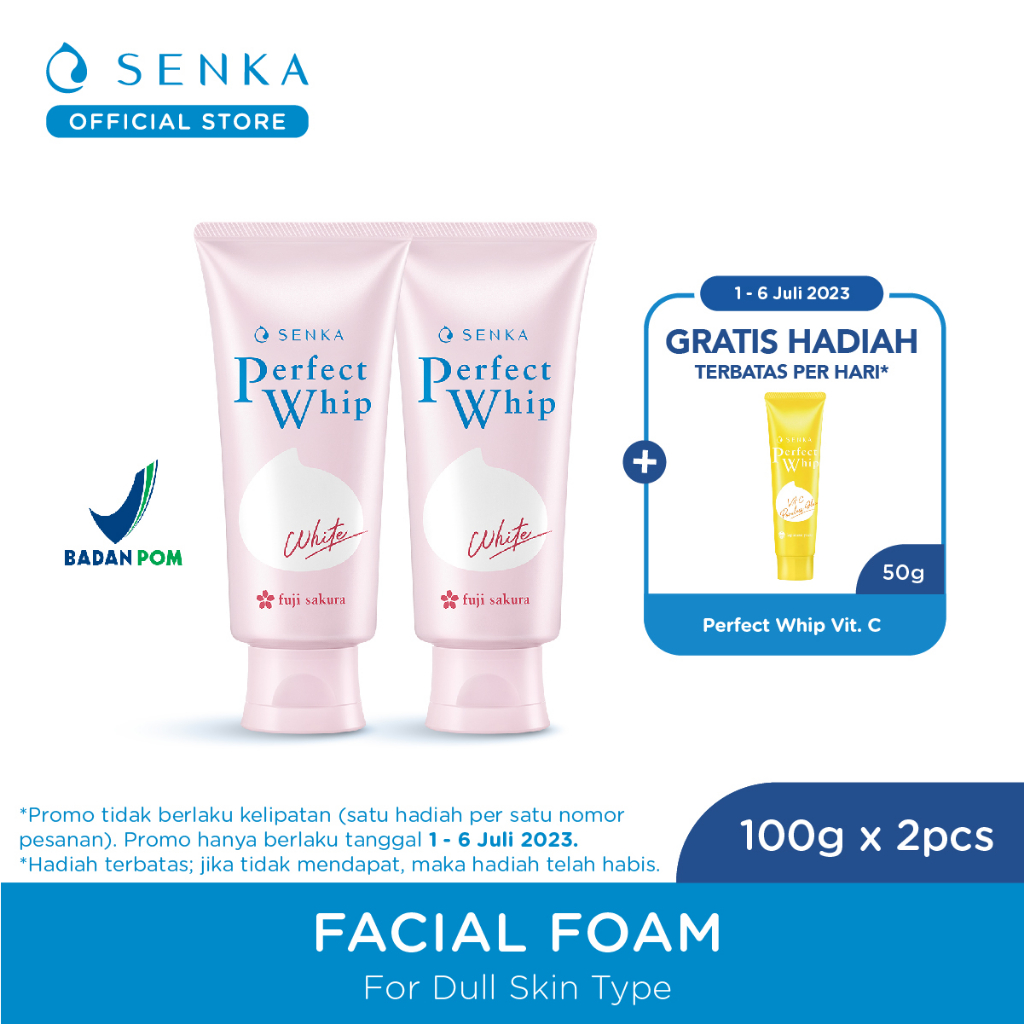 [9-23 May BUY 2 GET 6 Hadiah Terbatas/Hari] SENKA [Twinpack] Perfect Whip Vibrant White Facial Foam From Japan 100g