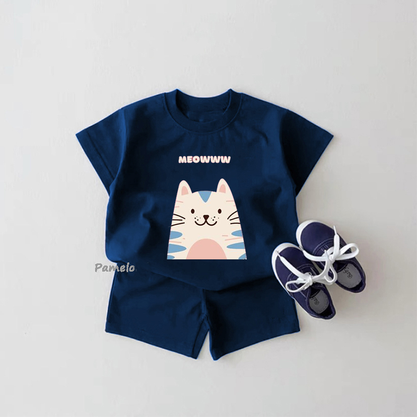 Pamelo.id OneSet Anak / Meow / Fashion Anak / Stelan baju anak / Stelan anak Cewek / OneSet unisex / Oneset anak murah