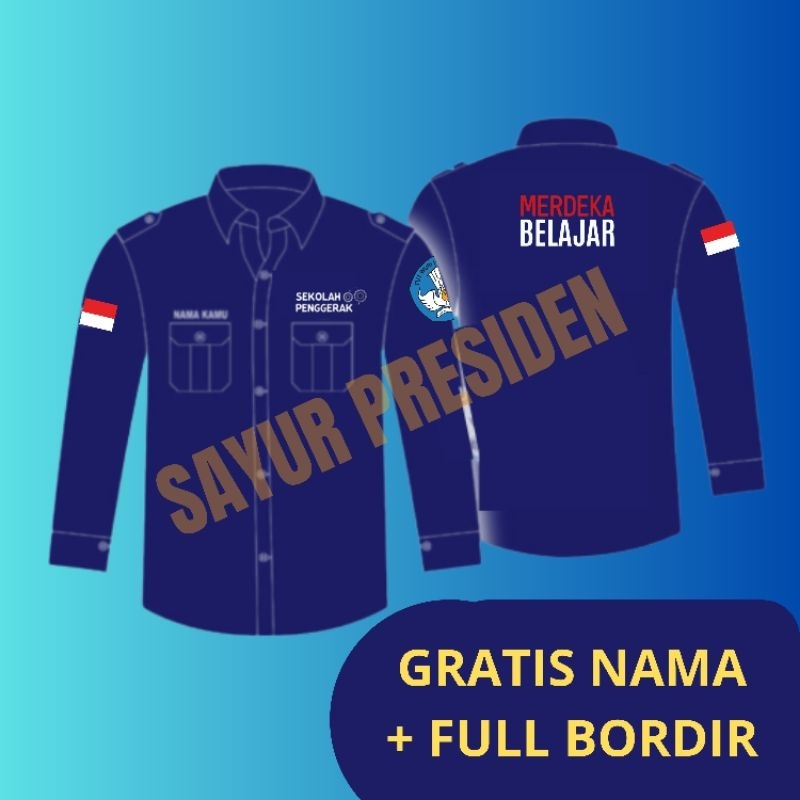 seragam Merdeka Belajar Kemeja Merdeka belajar Baju Merdeka belajar pdh Merdeka Belajar Baju Kerja M