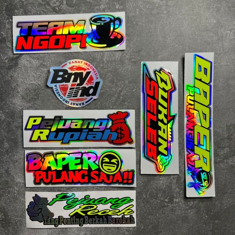 Stiker Sticker BUKAN SELEB,PEJUANG RECEH,TEAM NGOPI cutting