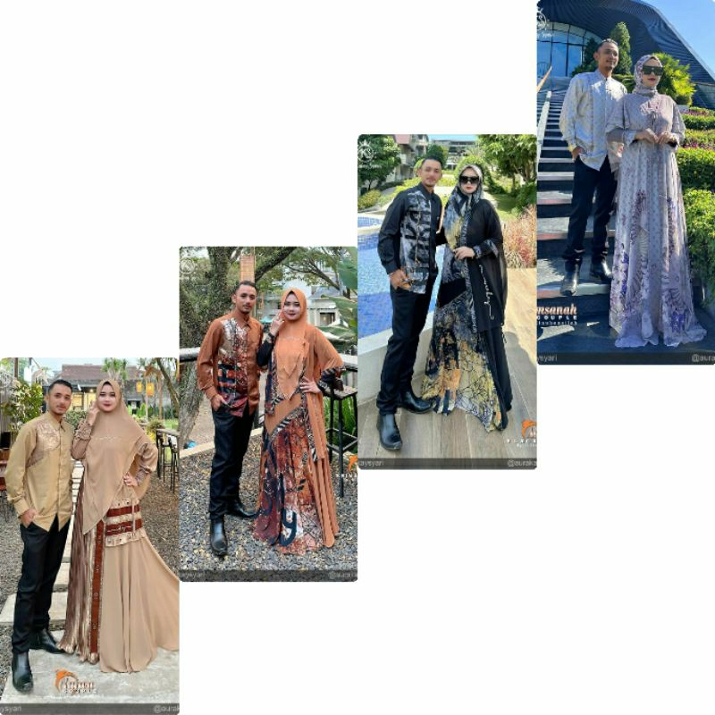 gamis couple set khomsanah adiba najwa syari by aurakay syari