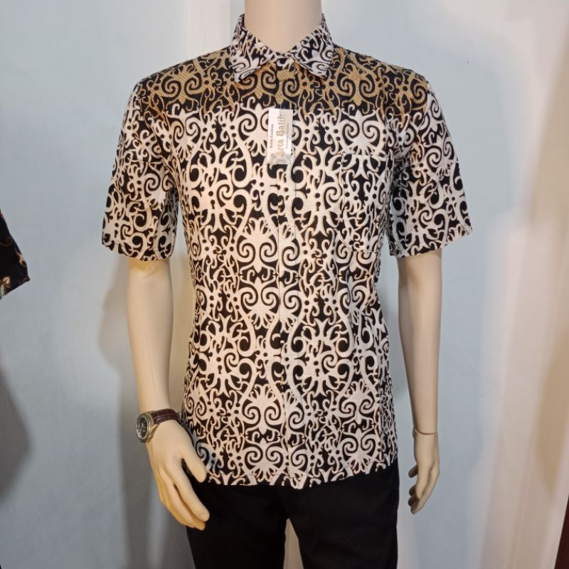 hem batik asmat batik kalimantan outfit arisan seragam batik tumpal atas batik kancing depan batik p