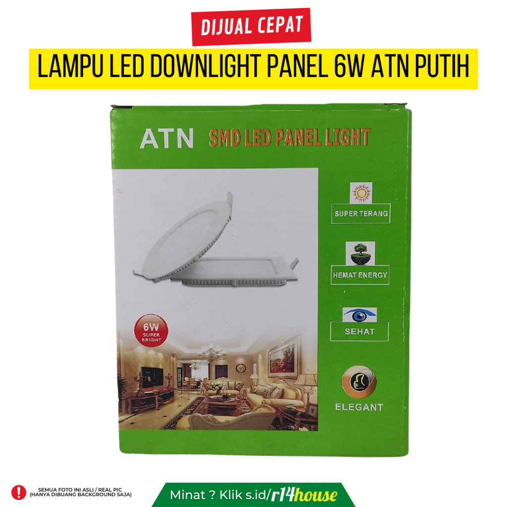 LAMPU LED DOWNLIGHT PANEL 6W ATN PUTIH