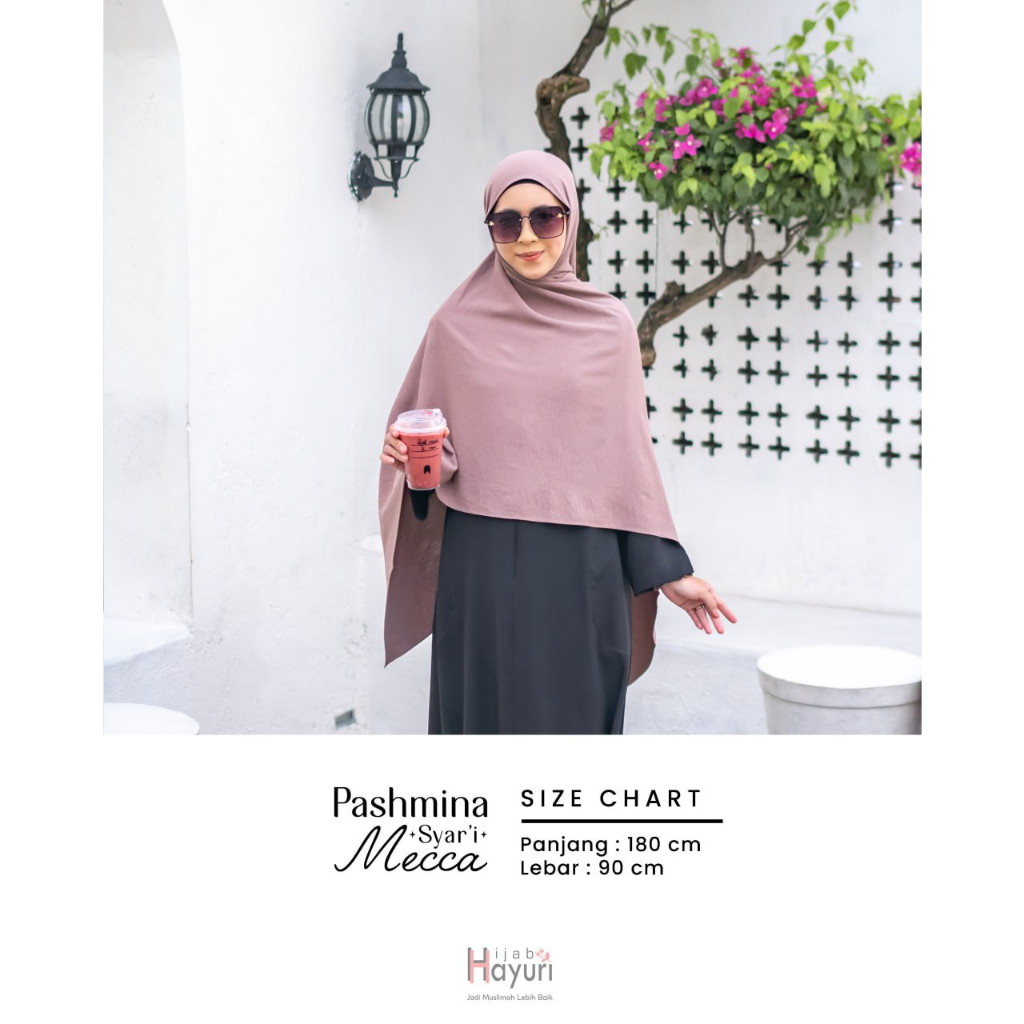 Hijab Hayuri Pashmina Syari Mecca 180x90 cm - Bahan Turkey Airflow Premium