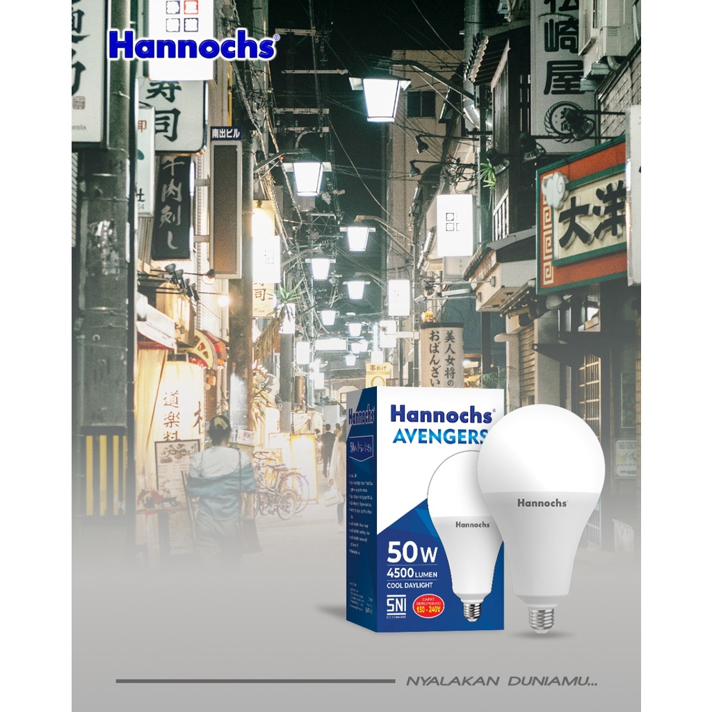 Lampu Hemat Energi LED 50 watt Avengers Hannochs Putih