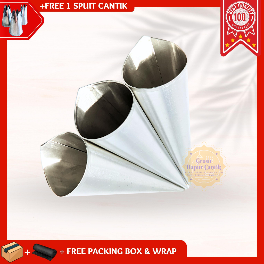 Cetakan Kue Cum Cum / Cetakan Kue Pasung / Cetakan Kue Rhum Horn / Cetakan Corneto Berkualitas Harga