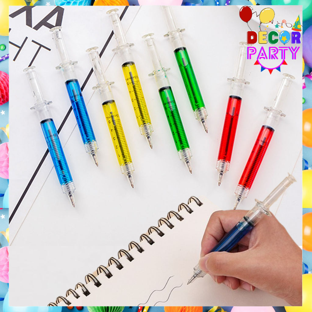 

DP Pulpen Tulis Bentuk Jarum Suntik Lucu Korean Syringe Ballpoint Pen Souvenir Aesthetic Fancy Pena Alat Tulis Anak Sekolah
