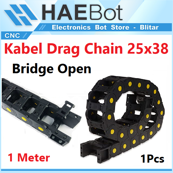 [HAEBOT] Kabel Cable Drag Chain Wire Carrier 25x38 mm Bridge Open Type CNC Plastic Industri Mekanik Towline Mesin Pembawa Rantai Kabel 25 x 38