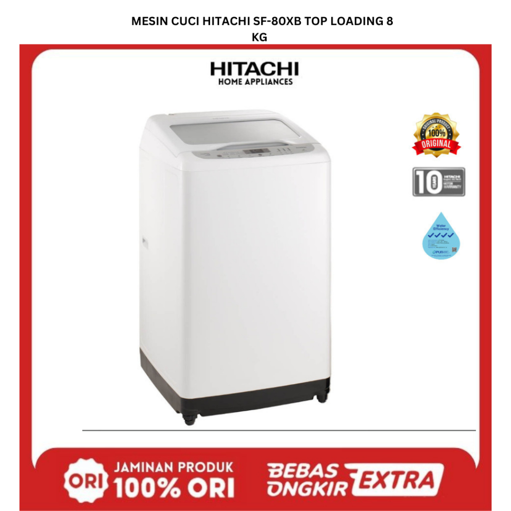 Mesin cuci Hitachi  SF-80 XB 8 KG TOP LOADING