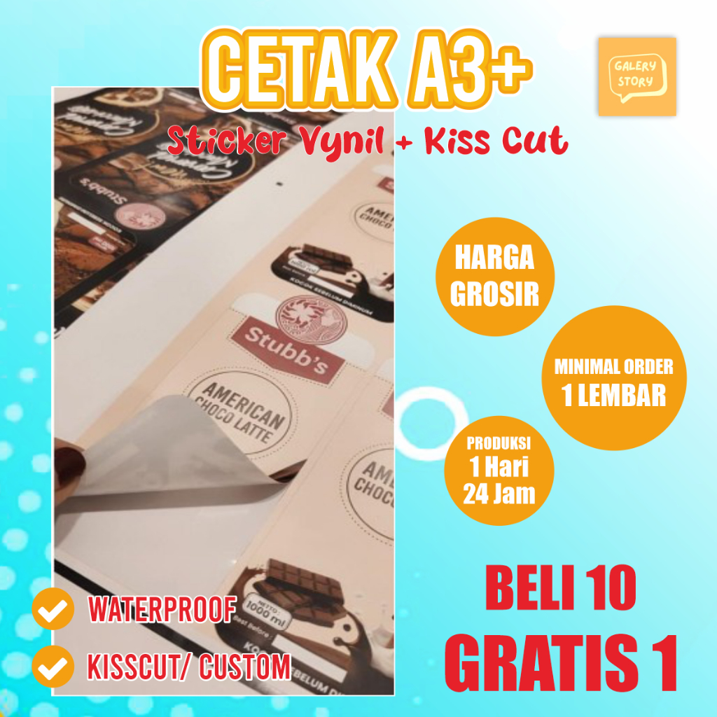 

Cetak Plus Cutting Sticker/ Label Vynil A3+ / Transparant A3+