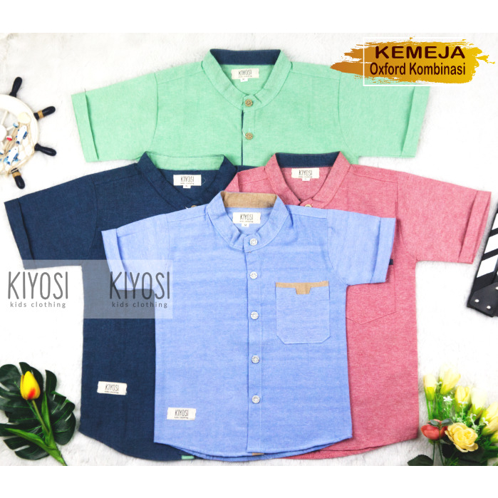 Kemeja Pendek Polos Warna Kombinasi Oxford / Osford Polos / Kemeja Anak Best Seller