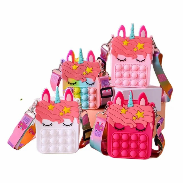 Tas Pop It Anak Unicorn PopIt Handbag Tas Dompet Anak Unik Imut 0728