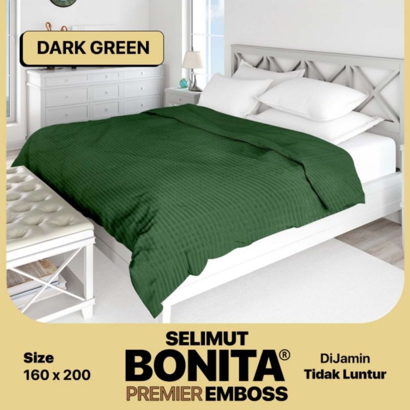 Termurah Sprei Bantal 4 King 180 Selimut Bonita Premier Emboss 160x200 Polos Dark Green Rose Pink Da