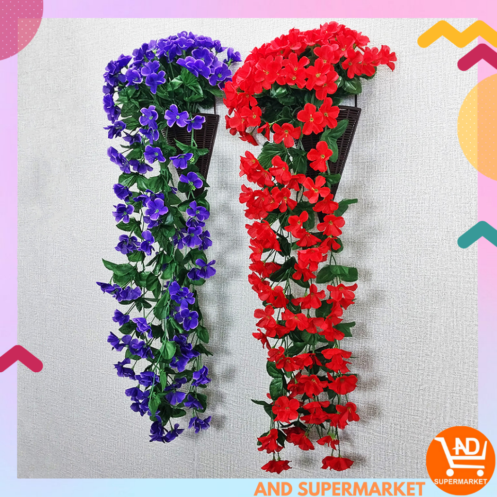 Tanaman Bunga Hias Rambat Artificial Flowers Dekorasi Dinding Rumah Murah Import Bunga Hias PBP94